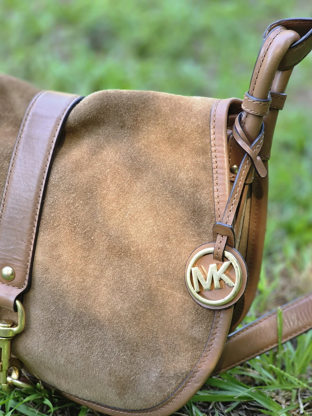 Michael Kors Jamie Suede Saddle Bag Crossbody